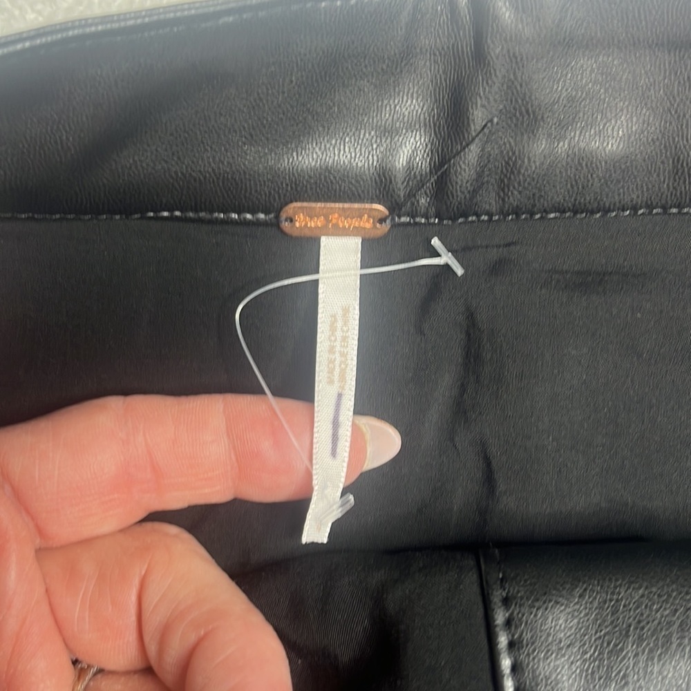 Free People Oh Snap Faux Leather Button Down Skirt - Picture 7 of 7